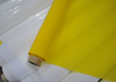 China 158 Micron 47T Polyester Mesh Fabric For Ceramic Printing , White / Yellow Color supplier