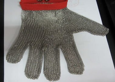 China M Size Red Stainless Steel Gloves For Cutting , Chain Mail Gloves Anti Wear supplier