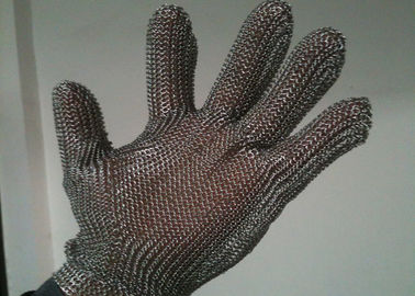 China Stainless Steel Cut Resistant Gloves , Oil Resistance Steel Mesh Cutting Gloves supplier