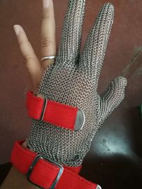Food Grade Metal Mesh Hand Gloves Five Fingers For Slaughterhouse