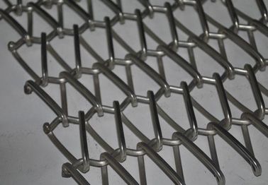 China Flat Spiral Stainless Steel Conveyor Belt For Oven , Metal Mesh Belt supplier