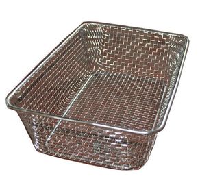 China Food grade Woven Wire Metal Wire Basket , Stainless Steel Wire Mesh Baskets supplier