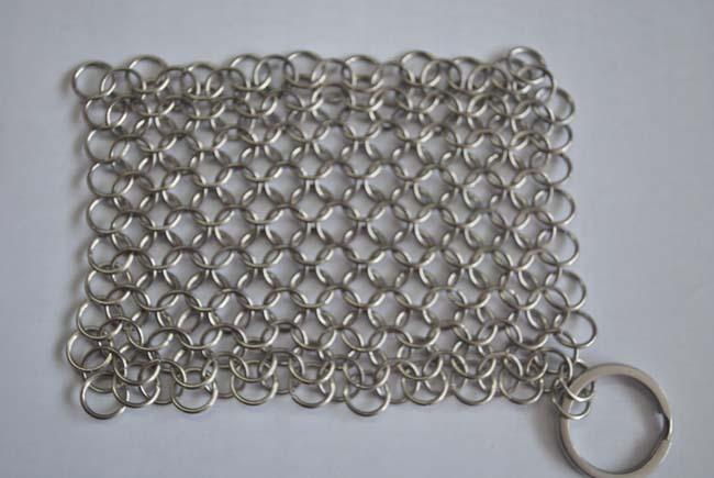 Kitchen 304 Stainless Steel Chainmail Scrubber Rectangle 10mm , Size Custom