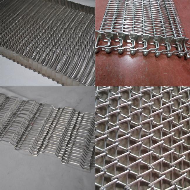Corrosion Resistant Chain Link Conveyor Belt / Wire Conveyor Belts For Croquette