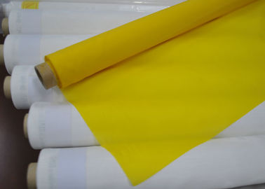 China Low Elongation Polyester Silk Bolting Cloth For Screen Printing , White / Yellow Color supplier