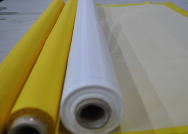43T-80 Polyester Silk Screen Printing Mesh For Textile Printing White / Yellow Color 