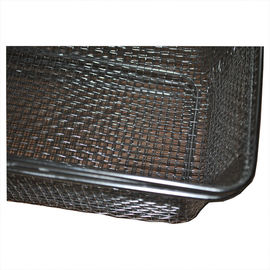 Rectangular Wire Mesh Basket , Stainless Steel Woven Wire Mesh Basket