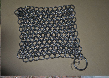Cast Iron Stainless Steel Chainmail Scrubber 6x6 , Ringer Cast Iron Cleaner