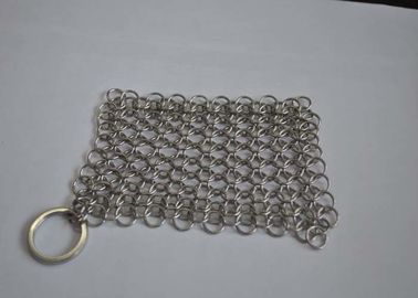 7*7 Stainless Steel Chainmail Cast Iron Pan Scrubber Food Grade Polishing Surface