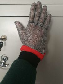 Safety Stainless Steel Mesh Butcher Gloves , Chain Mail Protective Gloves 