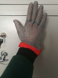 Stainless Steel Mesh Safety Gloves , Kitchen Safety Meat Slicer Gloves