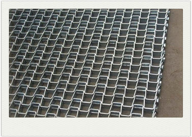 Food Grade Stainless Steel Mesh Conveyor Belt , Honeycomb Flat Strip Belt