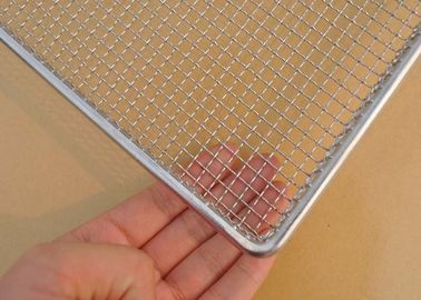 304 SS Perforated Wire Mesh Tray Light Weight With Grit Blasting , 100cm*50cm*20cm