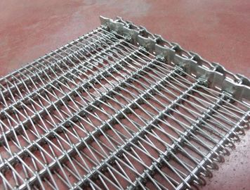 Stainless Steel Balanced Weave Belt , Conveyor Chain Belt For Snacks Deep Fry