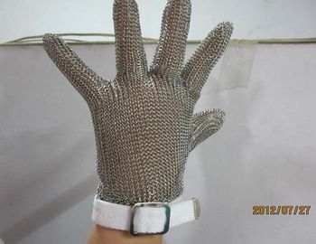 Chain Mail Gloves For Cutting , Metal Mesh Safety Gloves Cut Resistant