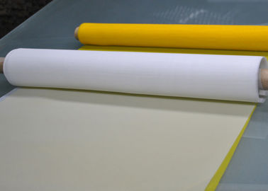 50 Inch 80T Polyester Screen Printing Mesh For Ceramics Printing , White / Yellow Color supplier