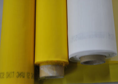 50 Inch 80T Polyester Screen Printing Mesh For Ceramics Printing , White / Yellow Color supplier