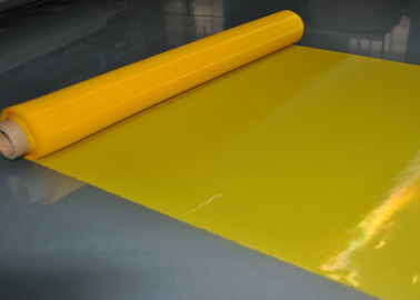 Yellow Polyester Mesh Fabric Silk Screen Tshirt Printing High Density , 91 Micron supplier