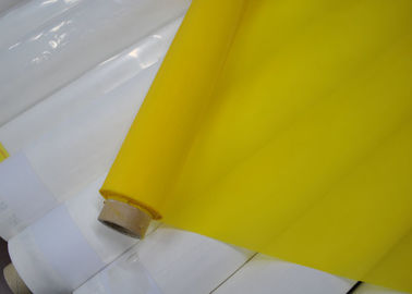 158 Micron 47T Polyester Mesh Fabric For Ceramic Printing , White / Yellow Color supplier