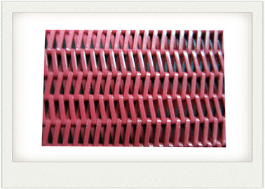 Red Polyester Mesh Belt With Spiral Conveyor For Food Dryer / Sludge Dewatering supplier