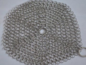 4&quot;*4&quot; Rectangle Chainmail Cast Iron Pan Scrubber For Clean Cookware , Food Grade supplier