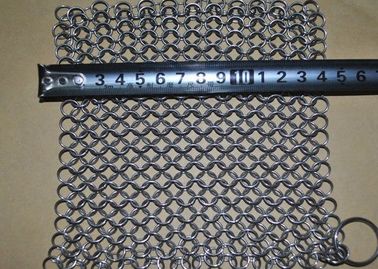 7''*7&quot; SS Chainmail Cast Iron Scrubber / Cleaner , Polishing Surface Treatment supplier