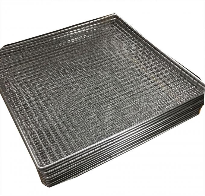 Woven wire grill mesh basket for holding glass plate stainless steel 304